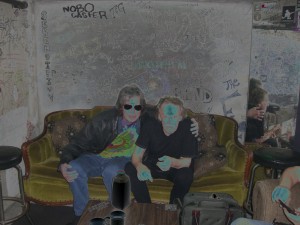 Cave Hollywood's David Kessel in the green room with Paul Kantner at a Jefferson Starship gig April, 2011