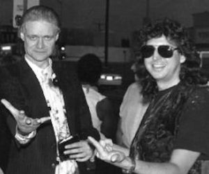 Cave Hollywood's David Kessel with Kim Fowley in Los Angeles circa 1993 Photo by Harold Sherrick 