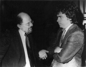 Allen Ginsberg and Harvey Kubernik 1982. Los Angeles, Ca. Photo by Suzan Carson