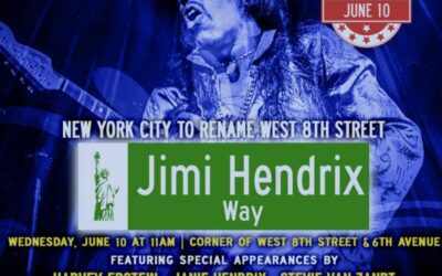 New York city to co-name West 8th Street for Jimi Hendrix, launching national education partnership with Experience Hendrix, L.L.C. And Stevie Van Zandt’s Teachrock at the historic Electric Lady Studios, founded by Jimi Hendrix